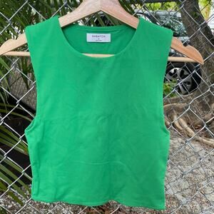Aritzia Babaton Green Sculpt Muscle Tank Scoop Neck Size Medium